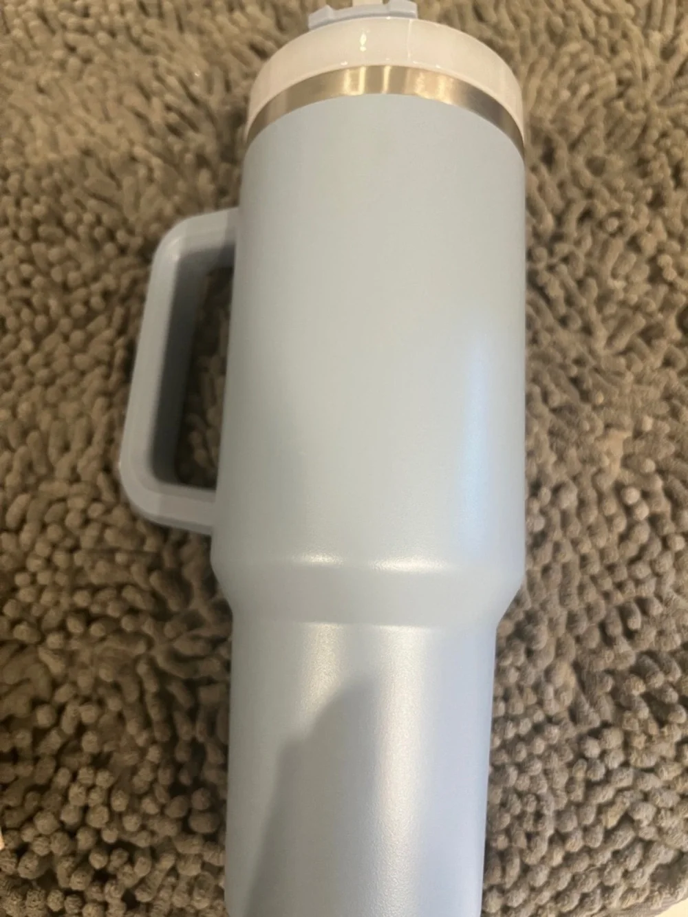 Stanley Pale Blue Travel Mug with Handle and Straw Lid - Picture 4 of 10